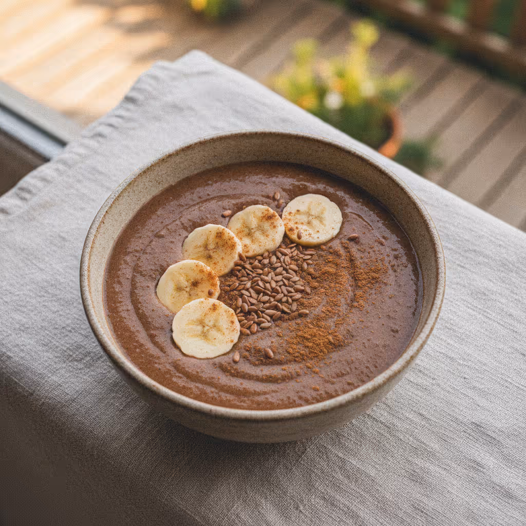 Banan-chokolade-drøm, klar til servering