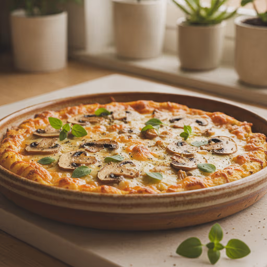 Blomkålspizza, klar til servering