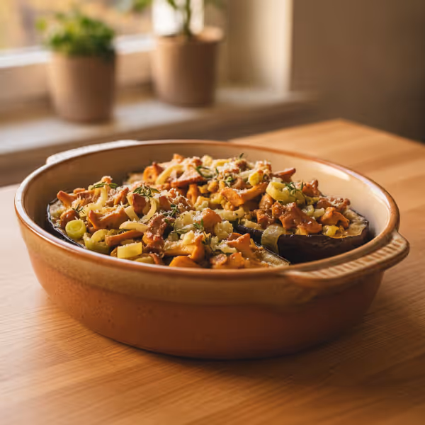 Vegetarisk fyldt aubergine